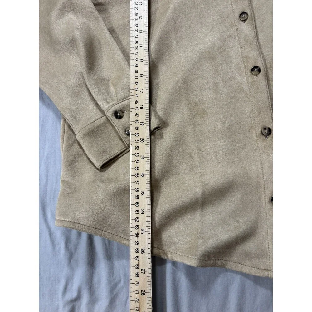 J Jill Womens Faux Suede Super Soft Stretch Shacket PL Petite Large L
